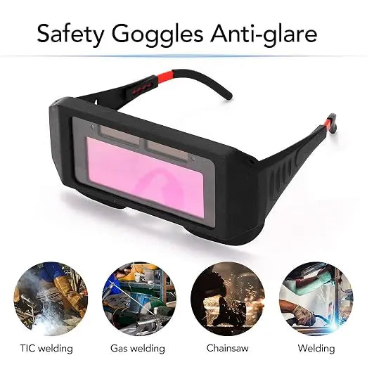 Pay on delivery 1PCS set of welding safety goggles with solar automatic dimming, equipped with 5 protective lenses