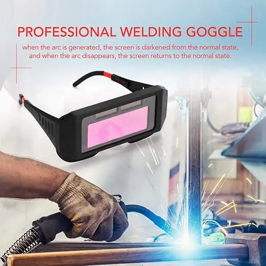 Pay on delivery 1PCS set of welding safety goggles with solar automatic dimming, equipped with 5 protective lenses
