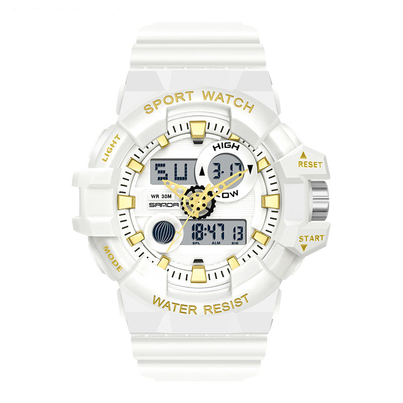 Sanda Popular Transparent Strap Multifunctional Digital Watch – Luminous, Waterproof, Shock‑Resistant, Stopwatch – 30M Water Resistance