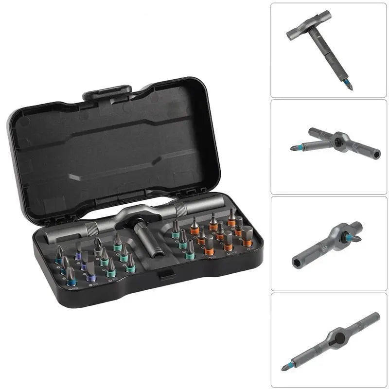 24-in-1 DIY Screwdriver Set - Switchable Shape Magnetic Ratchet Screwdriver with Portable Tool Box 🎵 Free Shipping & Cash on Delivery 📊