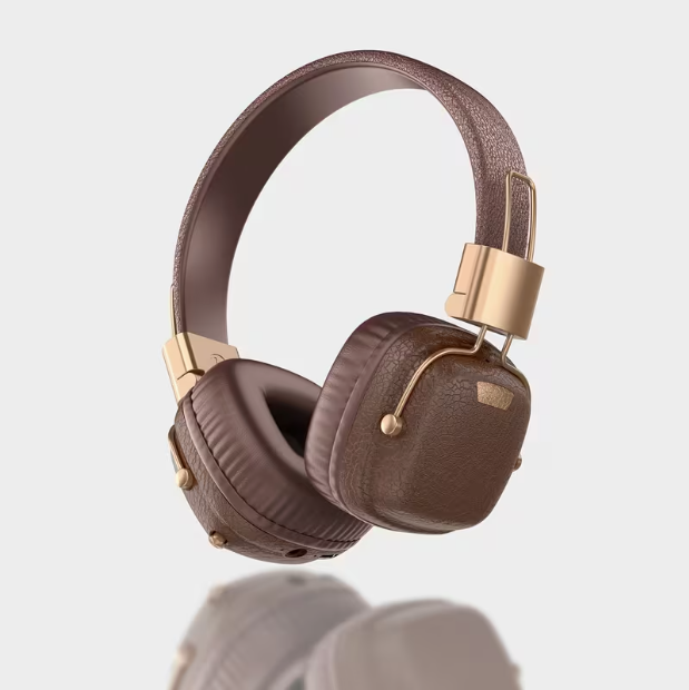 2026 New M11 Retro Over-Ear Bluetooth Headphones – Multi-EQ Wireless Music, Fashionable Brown Vintage Leather Design – Perfect for Daily Style & Music
