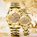 AIYISHI Couple Watch Set – Original Quartz Movement, 30M Waterproof, Luminous Display, Alloy Strap, Mineral Reinforced Glass, Butterfly Dual Push-Button Clasp – Perfect Gift for Couples