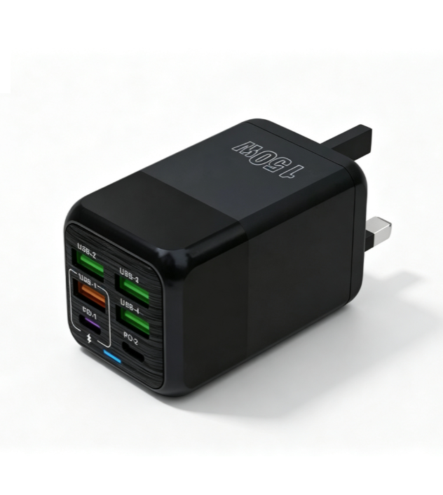 🔌 Cash on Delivery ⚡ 150W Super Fast Charging Head – Multi-Port Desktop Charger & Multifunctional Adapter – Universal for Phones, Tablets & Laptops – GaN Technology – Free Shipping