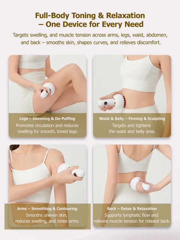 Professional Body Sculpting & Lymphatic Drainage Massage Tool – Electric Meridian Device with Heated Vibration for Smooth Skin & Deep Relaxation – Portable Wellness Gift