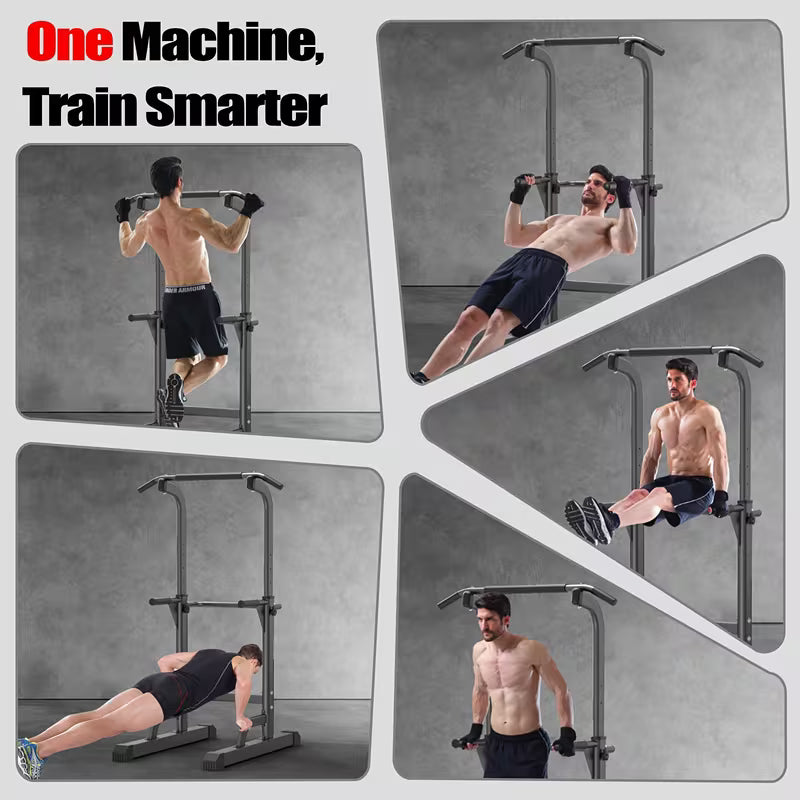 Adjustable Height Power Tower – Multi-Functional Dip Station & Pull-Up Bar for Home Gym