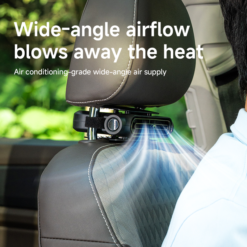 Portable Car Seat Fan – 3000mAh Rechargeable, 3-Speed Dual-Zone Cooling, Clip-On Vehicle Fan 🎵 Free Shipping & Cash on Delivery 📊