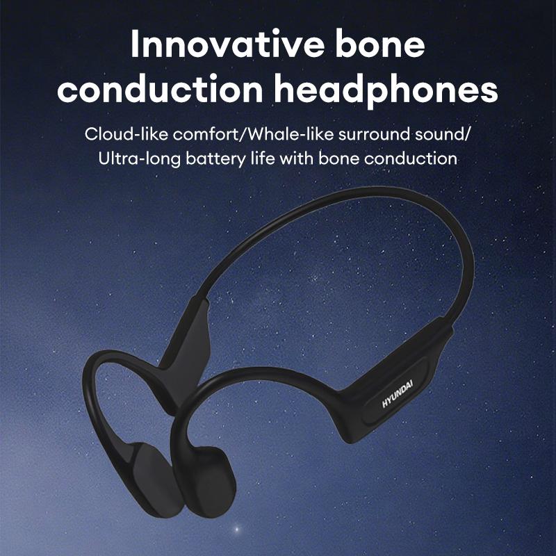 HYUNDAI G06 Bone Conduction Neckband Wireless Earphones with Bluetooth 5.4, Waterproof Sports Design, 360° Flexible Bending, Lightweight & Comfortable Fit, Long Battery Life, Wireless Headphones for Music, Calls & Sports, Compatible with Android & iOS