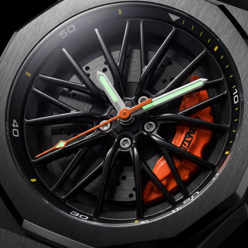 CHAXIGO New Brand Wheel Turning Quartz Watch – Creative Rotating Hub Design, 30M Waterproof, Luminous Display, Cross‑Border Fashion Trend