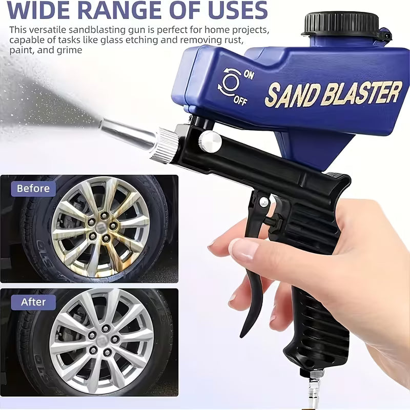 Portable Sand Blaster Gun – Ergonomic, Adjustable for Paint & Rust Removal