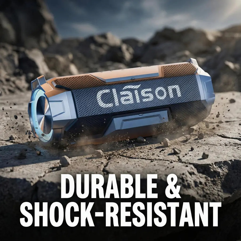 Claison Multifunctional Portable Water Resistant Bluetooth Speaker - IPX6, 3600mAh USB Rechargeable, RGB Lighting, Bluetooth 5.3, Ideal for Camping and Gaming
