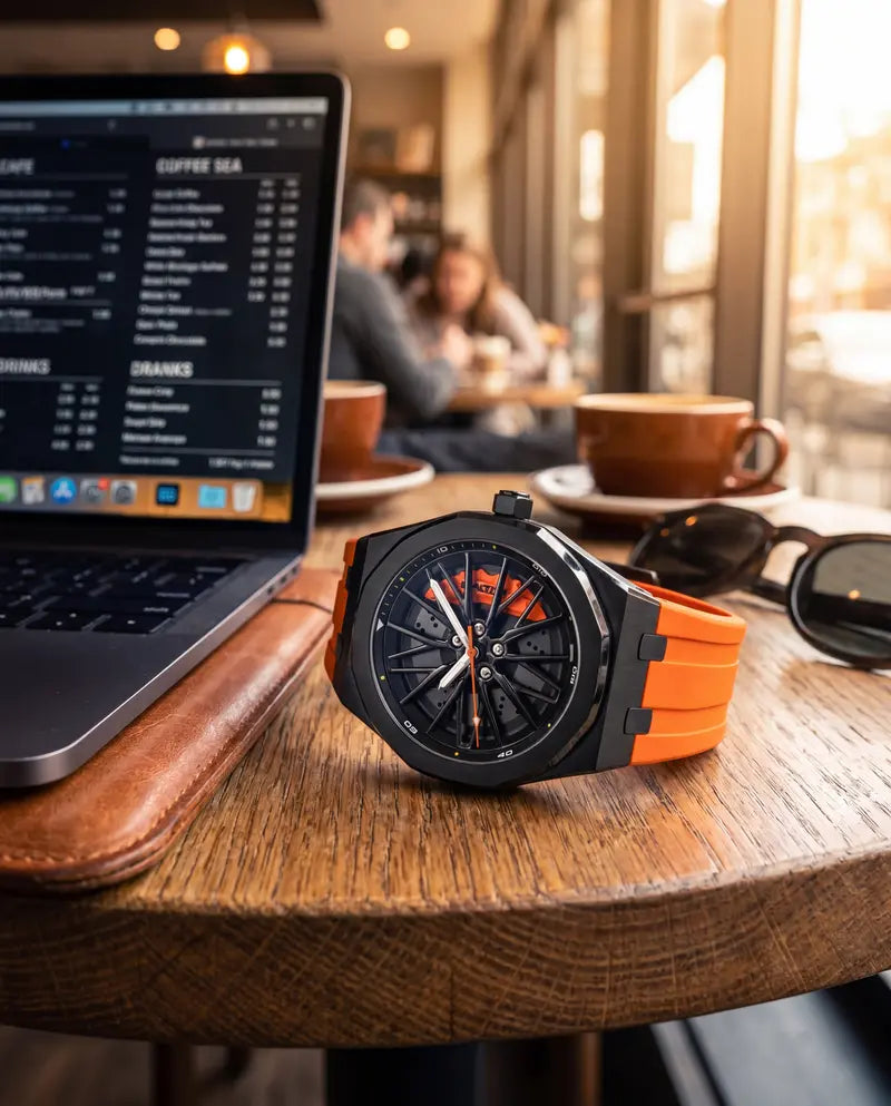CHAXIGO New Brand Wheel Turning Quartz Watch – Creative Rotating Hub Design, 30M Waterproof, Luminous Display, Cross‑Border Fashion Trend