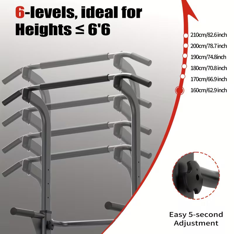 Adjustable Height Power Tower – Multi-Functional Dip Station & Pull-Up Bar for Home Gym