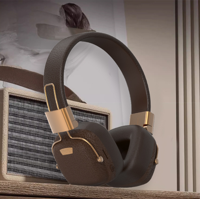 2026 New M11 Retro Over-Ear Bluetooth Headphones – Multi-EQ Wireless Music, Fashionable Brown Vintage Leather Design – Perfect for Daily Style & Music