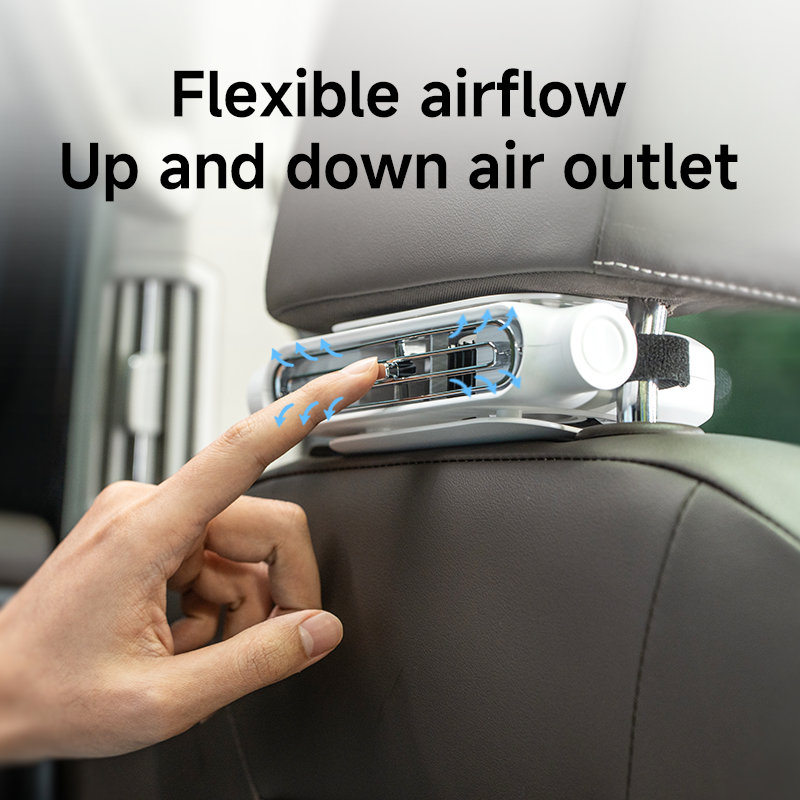 Portable Car Seat Fan – 3000mAh Rechargeable, 3-Speed Dual-Zone Cooling, Clip-On Vehicle Fan 🎵 Free Shipping & Cash on Delivery 📊