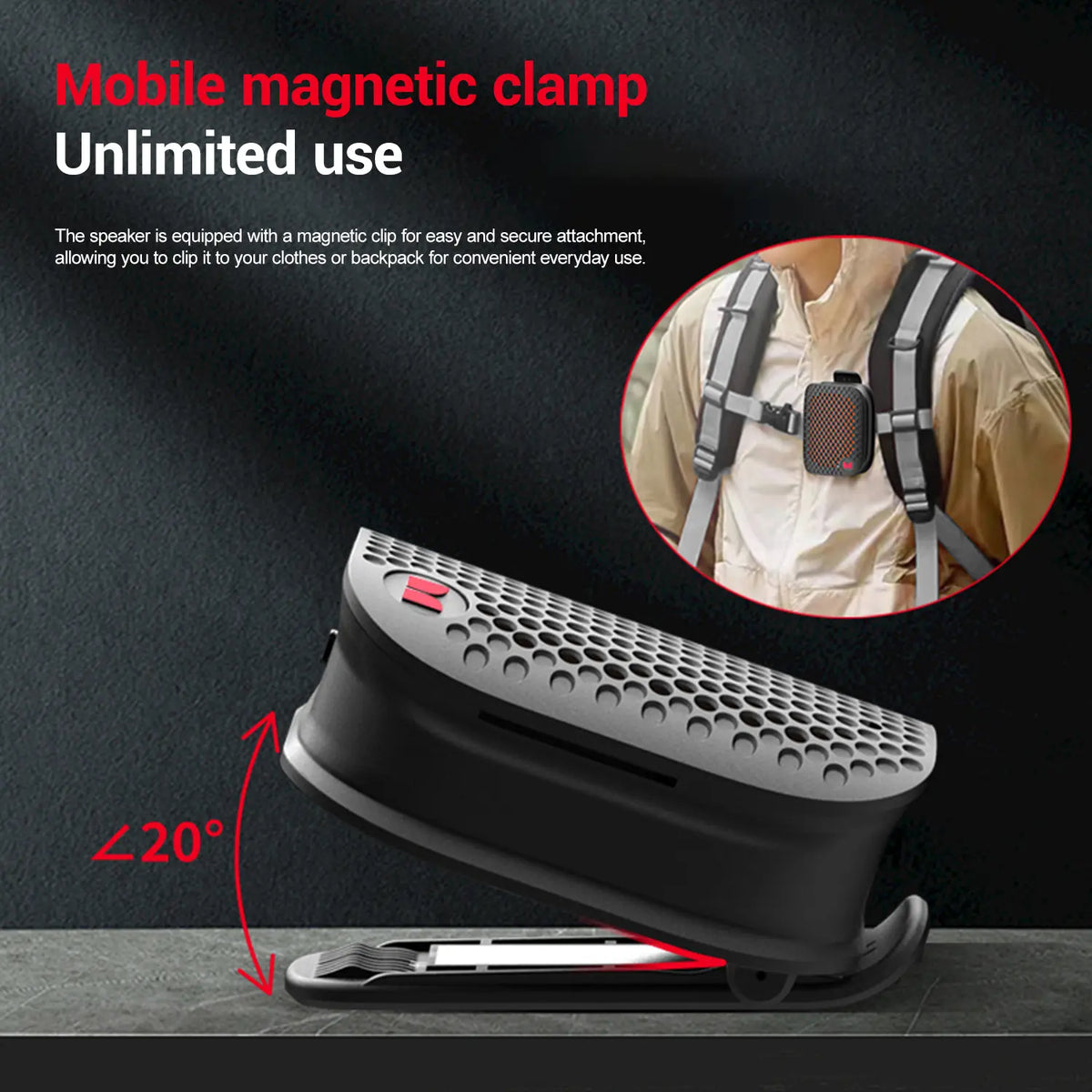 MONSTER M3 Portable Bluetooth Speaker, TWS Stereo Sound, IPX7 Waterproof, Magnetic Clip-On Wearable Speaker, Ultra-Portable 80g Wireless Speaker for Outdoor, Travel, Camping & Work - SummerWins - DealsForYouDays