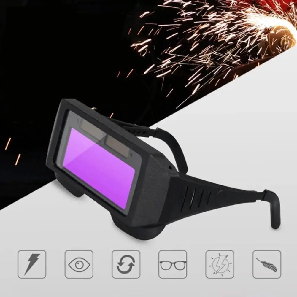 Pay on delivery 1PCS set of welding safety goggles with solar automatic dimming, equipped with 5 protective lenses