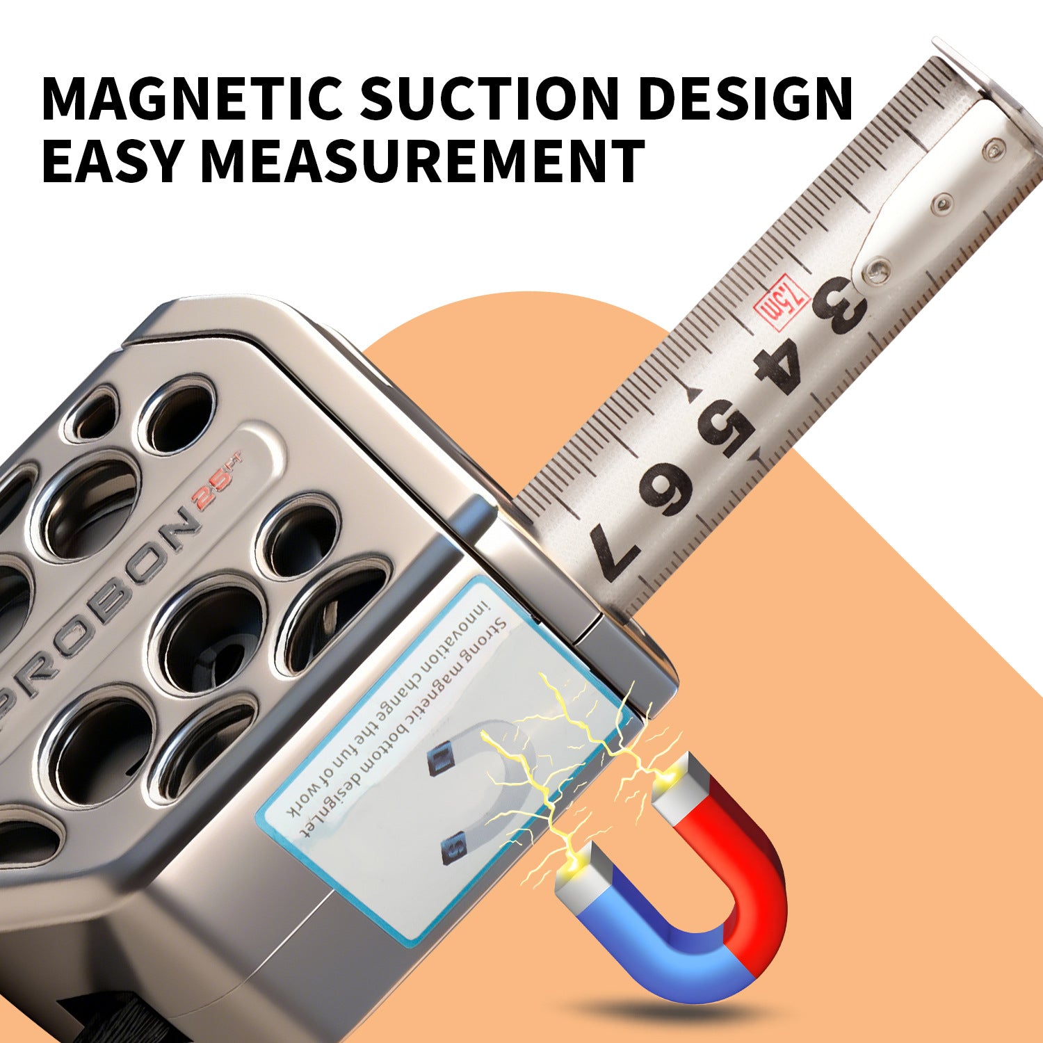 High-Quality Safety Brake Tape Measure – 7.5M Hollow Stainless Steel, Double-Sided Printing Metric & Imperial Scale, Anti-Drop Waterproof Wear-Resistant, Self-Locking