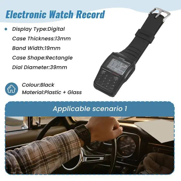 Trendy Multifunctional Digital LED Watch for Students ¨C Sports Style, 3-Bar Glass-Plastic, Luminous, with Calculator, Phone Number Storage, Alarm & Week Display