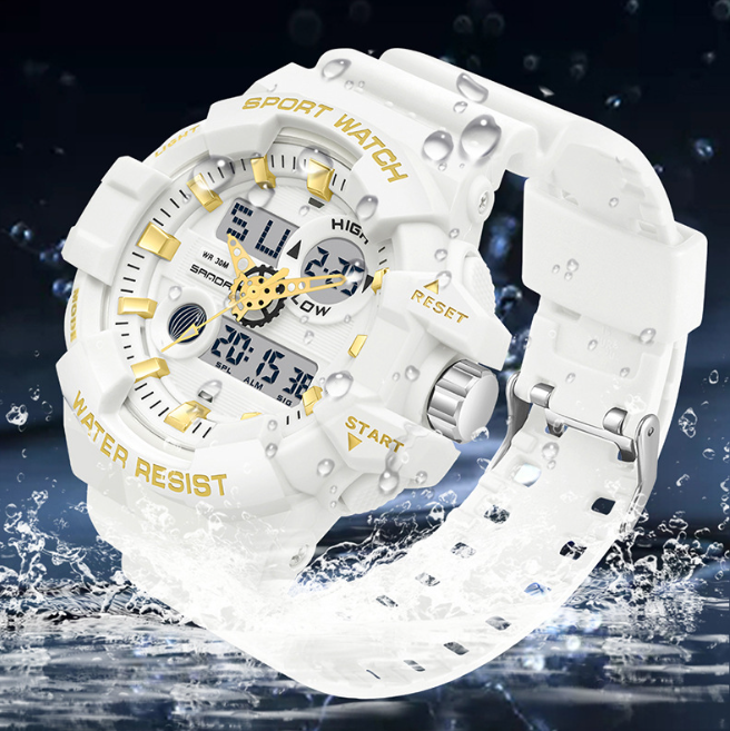 Sanda Popular Transparent Strap Multifunctional Digital Watch – Luminous, Waterproof, Shock‑Resistant, Stopwatch – 30M Water Resistance