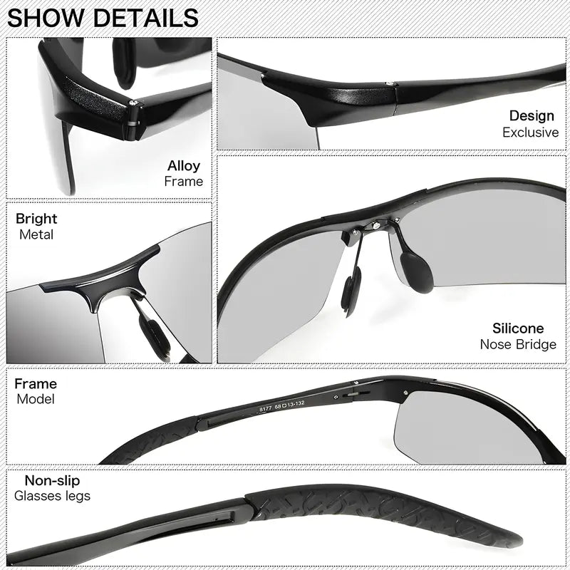 Unisex Ultra-Light Photochromic Polarized Sunglasses - UV400 for Sports Driving Fishing Daily Wear 🎵 Free Shipping & Cash on Delivery 📊