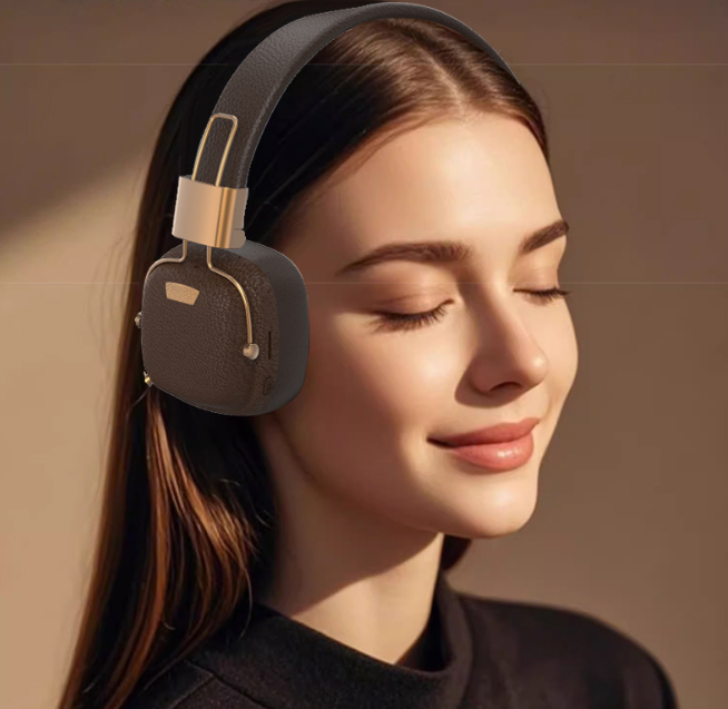 2026 New M11 Retro Over-Ear Bluetooth Headphones – Multi-EQ Wireless Music, Fashionable Brown Vintage Leather Design – Perfect for Daily Style & Music
