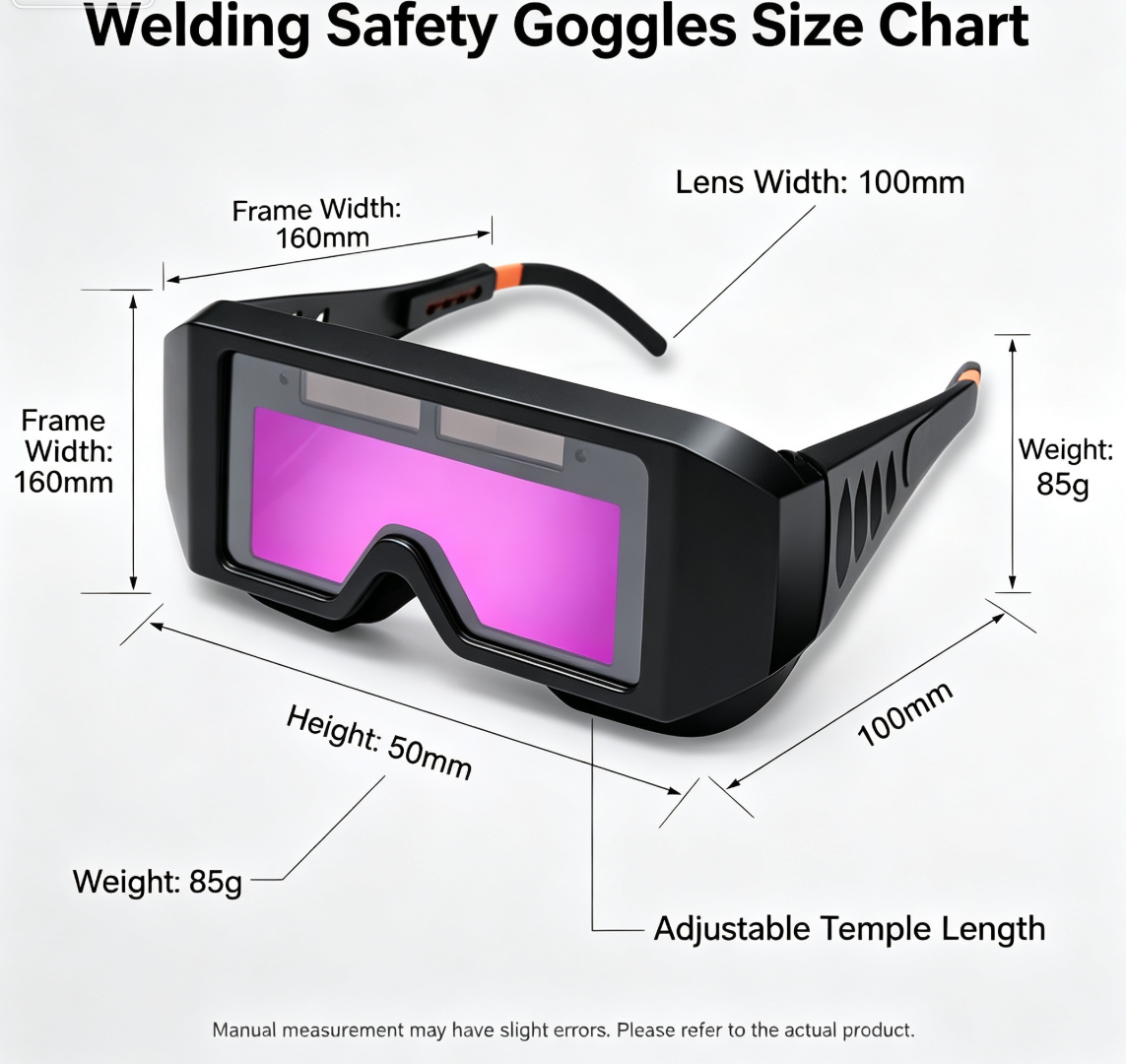 Pay on delivery 1PCS set of welding safety goggles with solar automatic dimming, equipped with 5 protective lenses