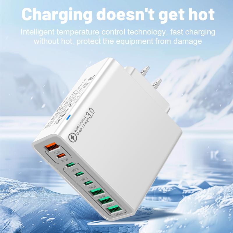 8 in 1 Waterproof Ports USB Fast Charger - Multi-Port Charging Station for Multiple Devices, High-Speed Hub with Outlet Plug 🎵 Free Shipping & Cash on Delivery 📊