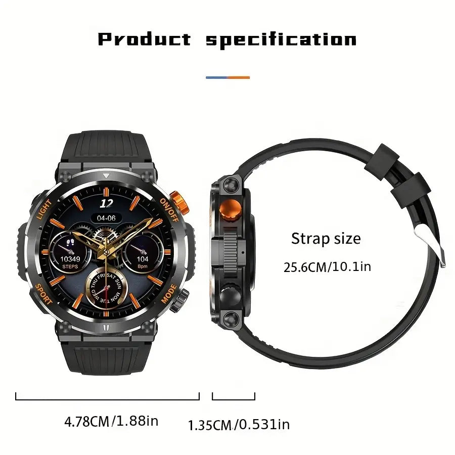 1.46 Inch HD Screen Smartwatch – Multi‑functional Outdoor Sports Fitness Tracker with Wireless Calling, Multi‑sport Mode, Pedometer, LED Light & IP67 Waterproof – Compatible with Android & iOS