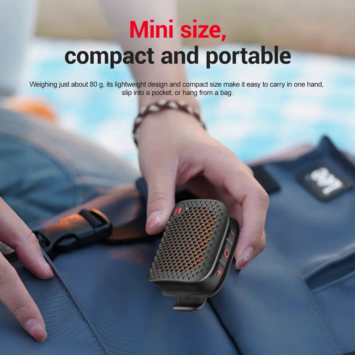 MONSTER M3 Portable Bluetooth Speaker, TWS Stereo Sound, IPX7 Waterproof, Magnetic Clip-On Wearable Speaker, Ultra-Portable 80g Wireless Speaker for Outdoor, Travel, Camping & Work - SummerWins - DealsForYouDays