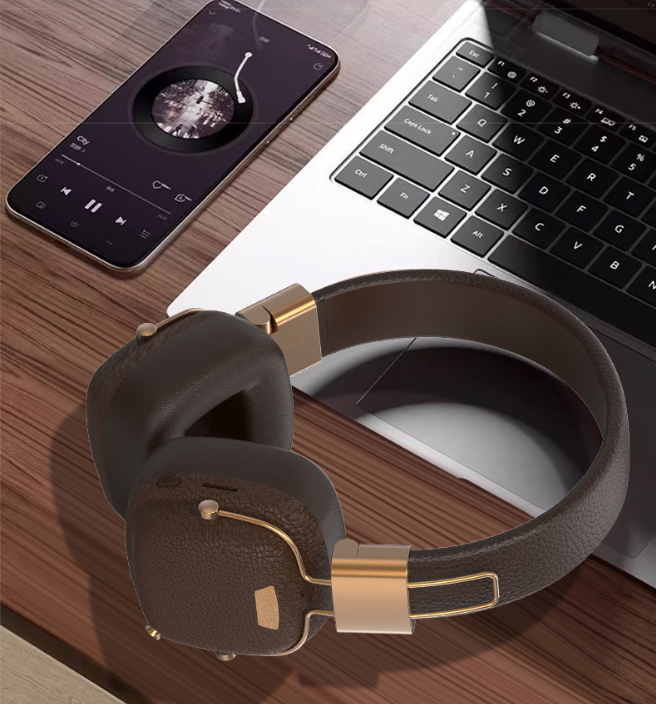 2026 New M11 Retro Over-Ear Bluetooth Headphones – Multi-EQ Wireless Music, Fashionable Brown Vintage Leather Design – Perfect for Daily Style & Music