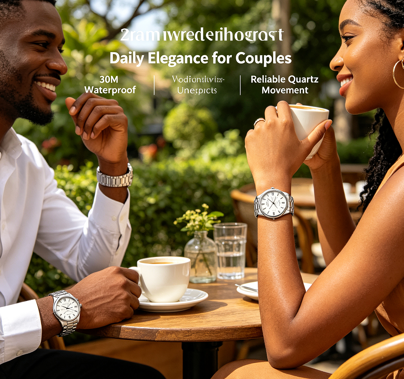 SKMEI Classic Business Couple Quartz Watch – Silver Case Black Dial Steel Band, 30M Waterproof, Calendar Display, Original Quartz Movement – Perfect Gift for Couples
