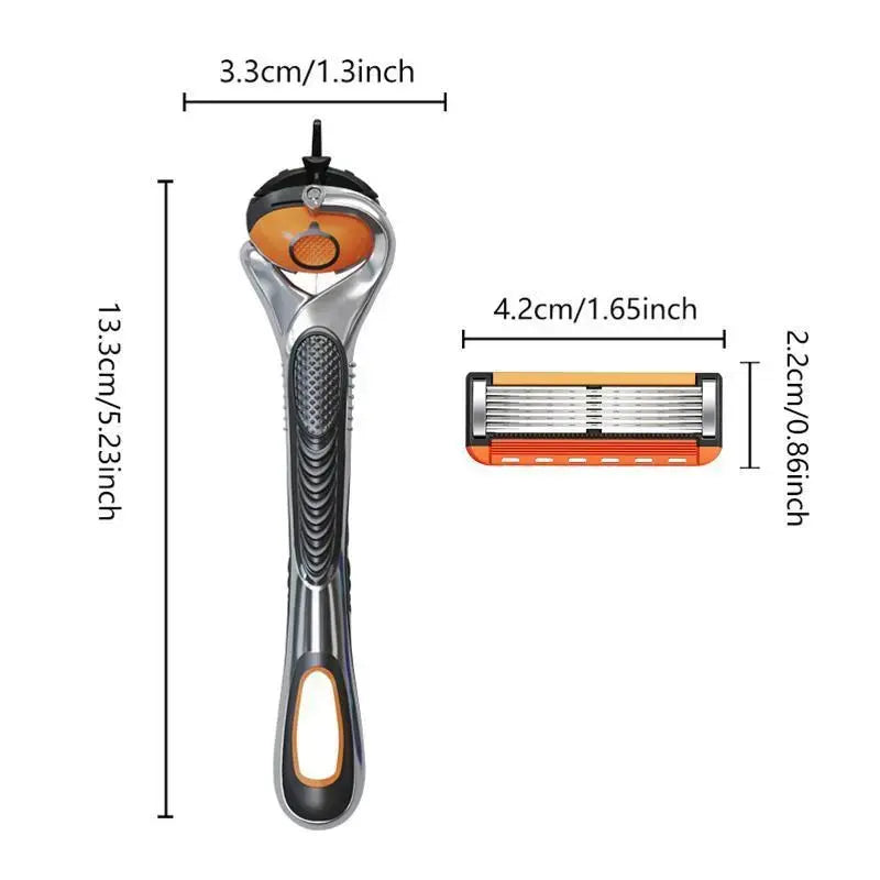 48-Piece Men's Razor Blade Replacement Set with Handle – Ultra Sharp Stainless Steel Blades for Smooth Shaving