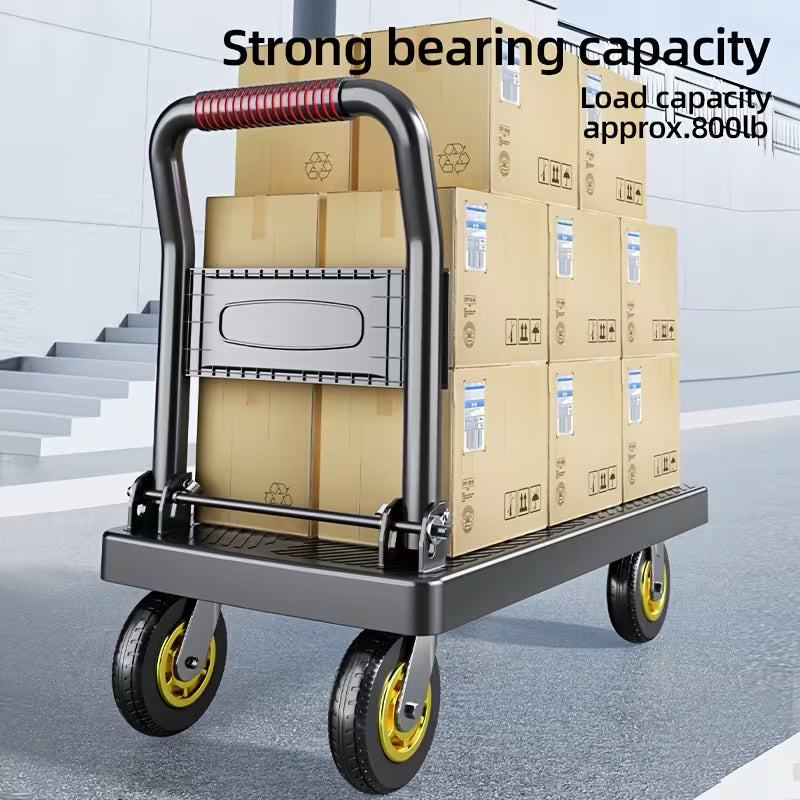Folding Flat Cart – 660lbs Capacity, Silent Swivel Wheels for Moving & Home Renovation