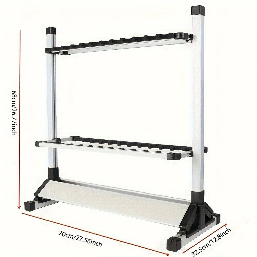🎣 Cash on Delivery 🪝 Portable Aluminum Fishing Rod Rack – Holds Up to 24 Rods, Lightweight & Rust-Resistant, Space-Saving Organizer for Home & Outdoor Fishing Gear – Free Shipping