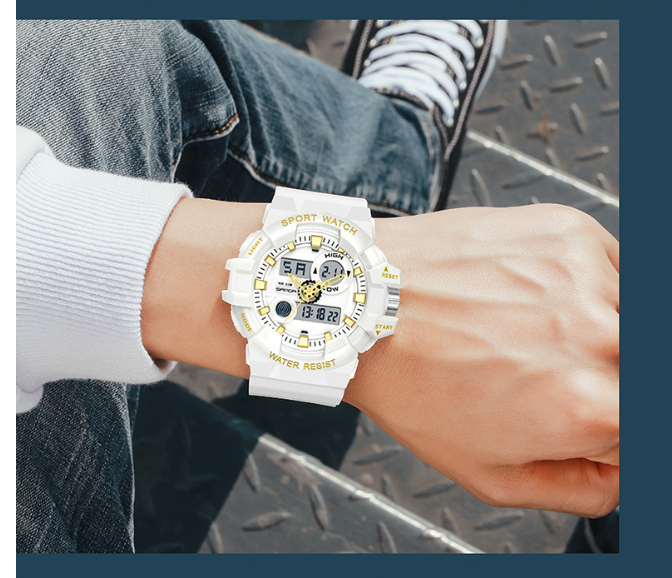 Sanda Popular Transparent Strap Multifunctional Digital Watch – Luminous, Waterproof, Shock‑Resistant, Stopwatch – 30M Water Resistance