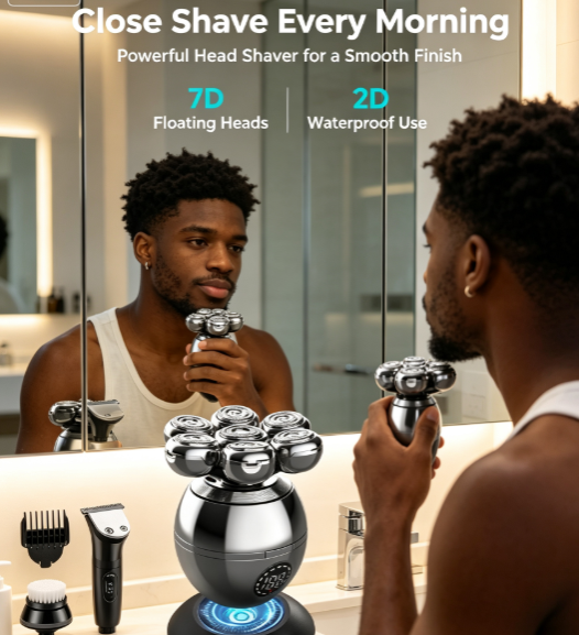 🪒 Cash on Delivery 🔋 Digital Display Electric Shaver Set – USB Rechargeable, Fully Washable, Multifunctional Razor for Men – Portable & Travel-Friendly – Free Shipping