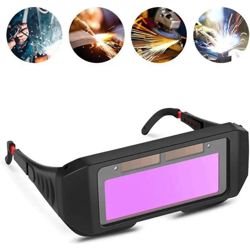 Pay on delivery 1PCS set of welding safety goggles with solar automatic dimming, equipped with 5 protective lenses