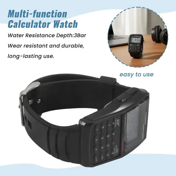 Trendy Multifunctional Digital LED Watch for Students ¨C Sports Style, 3-Bar Glass-Plastic, Luminous, with Calculator, Phone Number Storage, Alarm & Week Display
