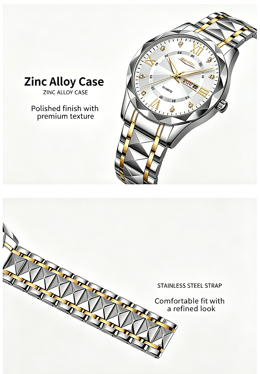 ⌚ Cash on Delivery 💑 SKMEI Fashion Couple Watch Set – Business Casual Waterproof Calendar Quartz Analog Wristwatch for Men & Women, Perfect for Office, Commute & Daily Wear – Gift Box Included – Free Shipping