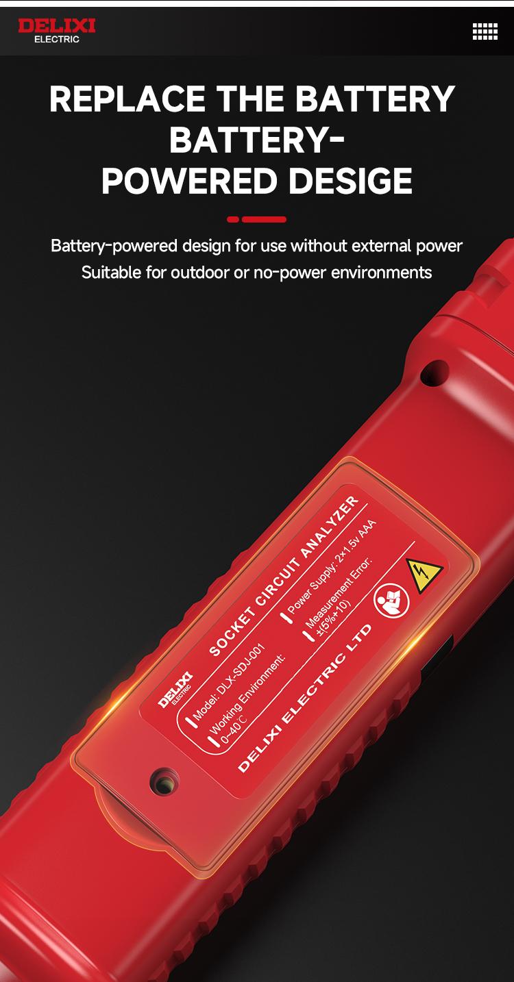 DELIXI 2 in 1 Outlet Circuit & Voltage Tester Pen, 2–440V AC Voltage Detector with NCV Function, Integrated GFCI Outlet Tester & Polarity Check, LCD Display, Audible Alarm & Flashlight, 3 Prong AC Voltage Socket Checker, Wiring Fault Detector