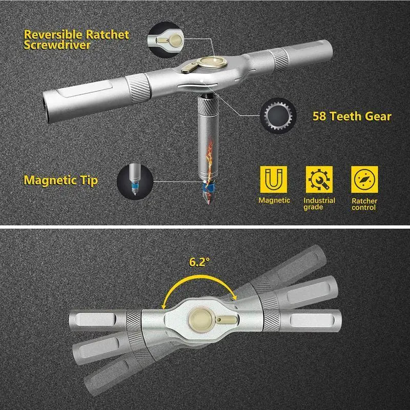 24-in-1 DIY Screwdriver Set - Switchable Shape Magnetic Ratchet Screwdriver with Portable Tool Box 🎵 Free Shipping & Cash on Delivery 📊