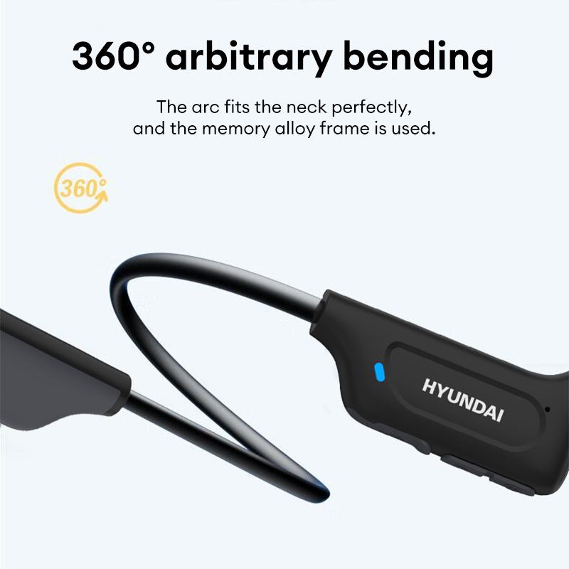 HYUNDAI G06 Bone Conduction Neckband Wireless Earphones with Bluetooth 5.4, Waterproof Sports Design, 360° Flexible Bending, Lightweight & Comfortable Fit, Long Battery Life, Wireless Headphones for Music, Calls & Sports, Compatible with Android & iOS