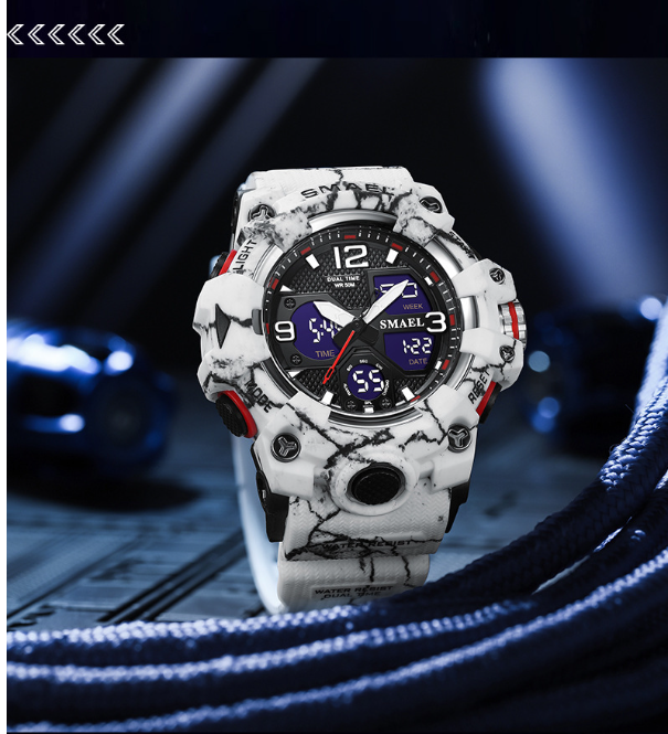 Men's Digital-Analog Quartz Watch with Date Display ¨C Fashion Sports, Waterproof, Luminous, Multifunctional