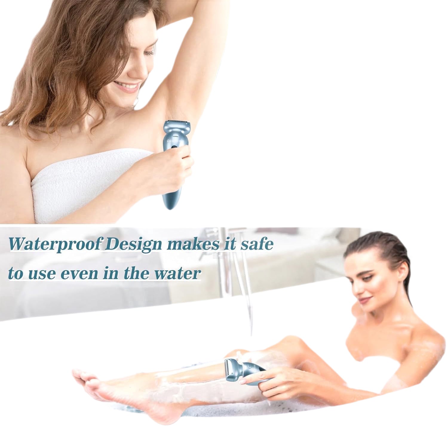 Akunbem Electric Shaver for Women – Best Rechargeable Razor for Bikini, Legs, Underarm & Body Hair – Detachable Head, Cordless Wet/Dry Use, Precise & Safe – Perfect Christmas & New Year Gift