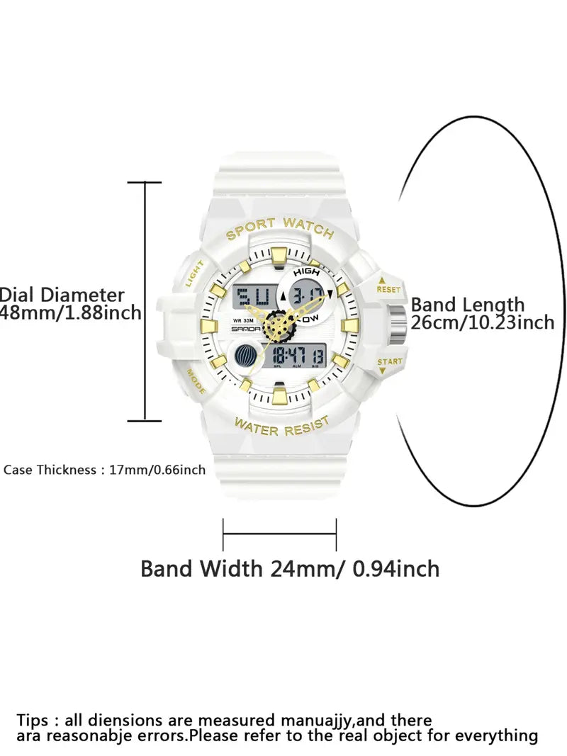 Sanda Popular Transparent Strap Multifunctional Digital Watch – Luminous, Waterproof, Shock‑Resistant, Stopwatch – 30M Water Resistance