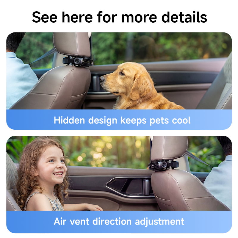 Portable Car Seat Fan – 3000mAh Rechargeable, 3-Speed Dual-Zone Cooling, Clip-On Vehicle Fan 🎵 Free Shipping & Cash on Delivery 📊