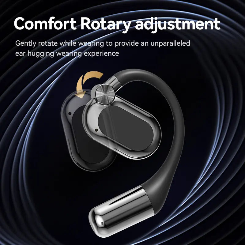 Bluetooth 5.4 Open Ear Hook Earphones – 360° Spatial Surround Sound Wireless Headphones, Smart Touch Control, Charging Box with Power Bank & LED Flashlight for Sports & Daily Use