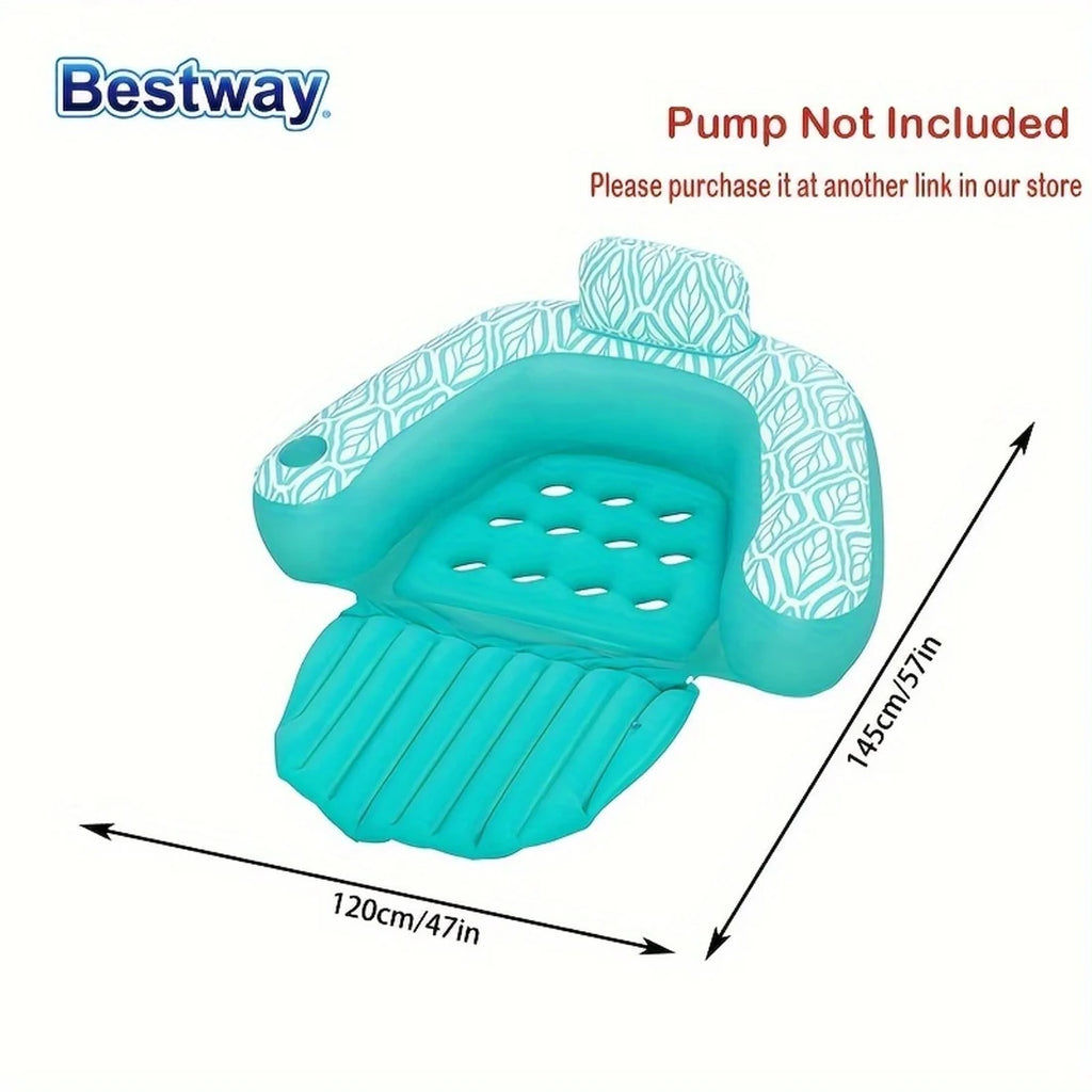 🏖️ Cash on Delivery 🍹 Portable Inflatable Pool Lounge Chair with Backrest & Cup Holder – Durable PVC for Summer Parties & Water Fun – Free Shipping