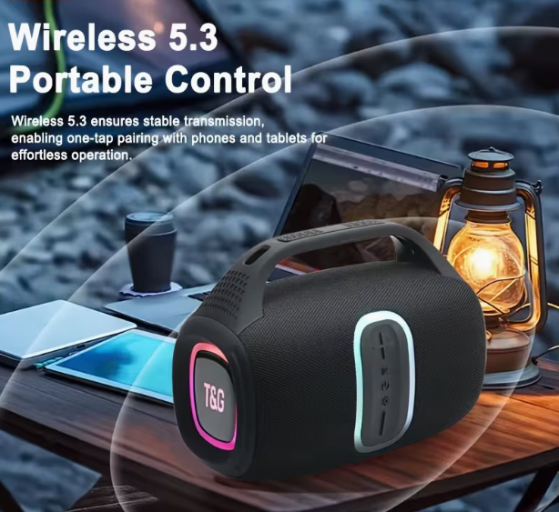 TG674 30W Portable Wireless Speaker with Handle – Subwoofer, IPX4 Waterproof, Dual Pairing, 3600mAh Battery, Booming Bass – Perfect for Outdoor & Parties