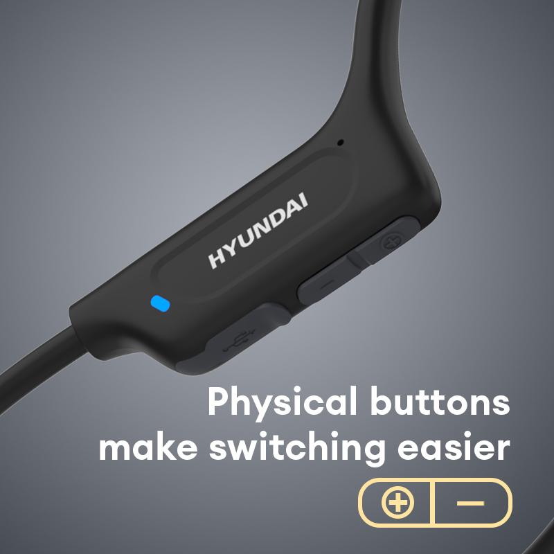 HYUNDAI G06 Bone Conduction Neckband Wireless Earphones with Bluetooth 5.4, Waterproof Sports Design, 360° Flexible Bending, Lightweight & Comfortable Fit, Long Battery Life, Wireless Headphones for Music, Calls & Sports, Compatible with Android & iOS